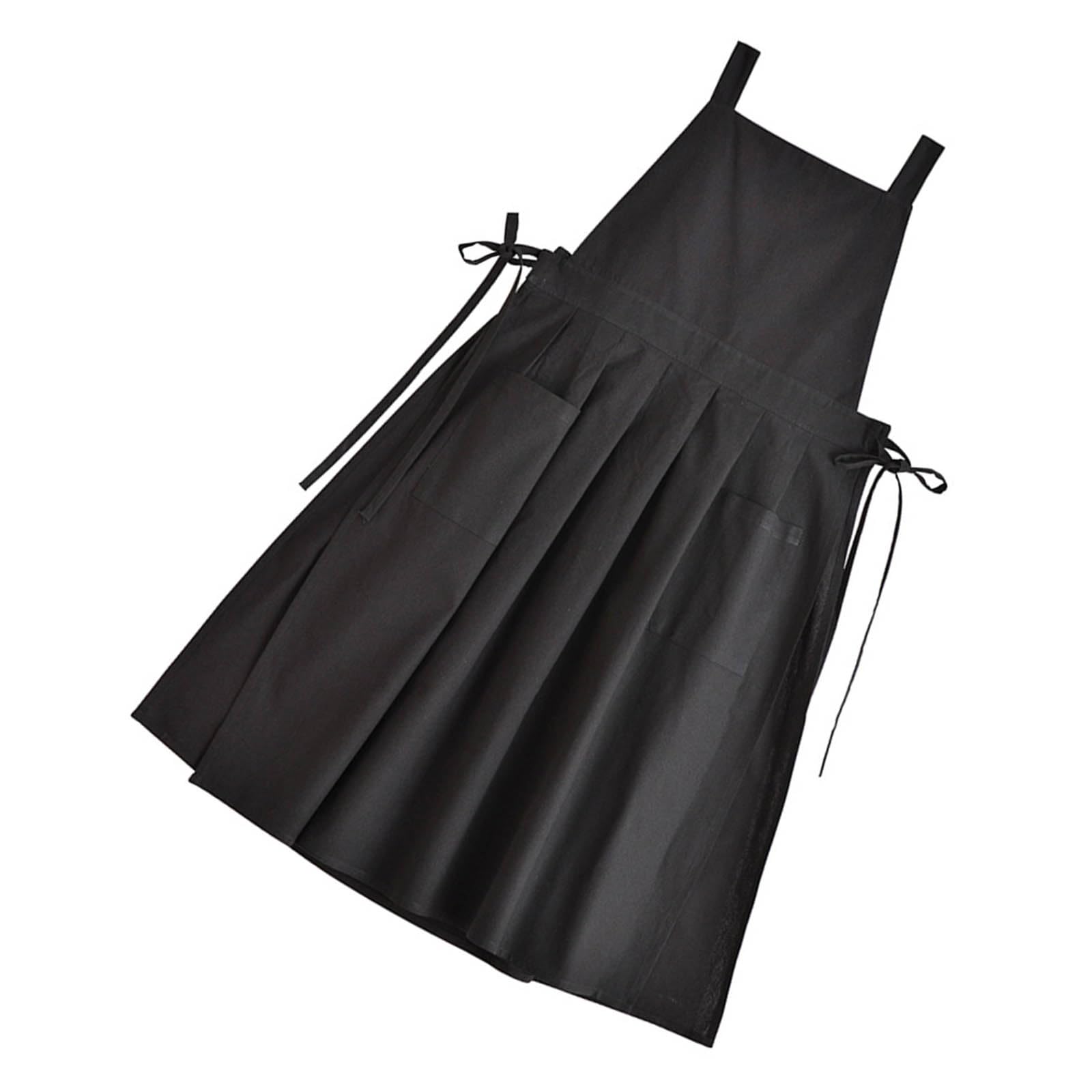 Xjdzineq Pinafore Apron Dress for Women with Pockets Cotton Linen Apron Chefs Aprons for Kitchen Cooking Baking Gardening Kitchen Cooking Aprons