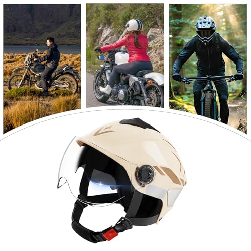 Casco de moto con doble visor ajustable para scooter y moped 4