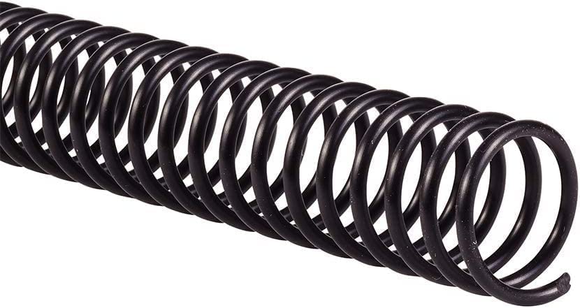 Spirale in plastica per rilegatura a spirale, 30,5 cm, nero, 6 mm-50 mm, 30-440 fogli (nero, 25 mm), confezione da 100