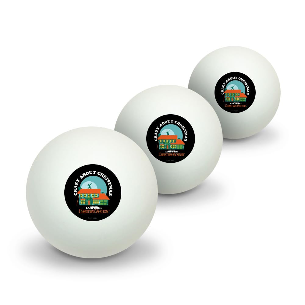 Christmas Vacation Crazy About Christmas Novelty Table Tennis Ping Pong Ball 3 Pack