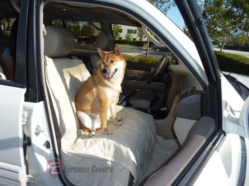 image for Formosa Covers Deluxe Quilted and Padded Dog Pet Car Single Seat Cover