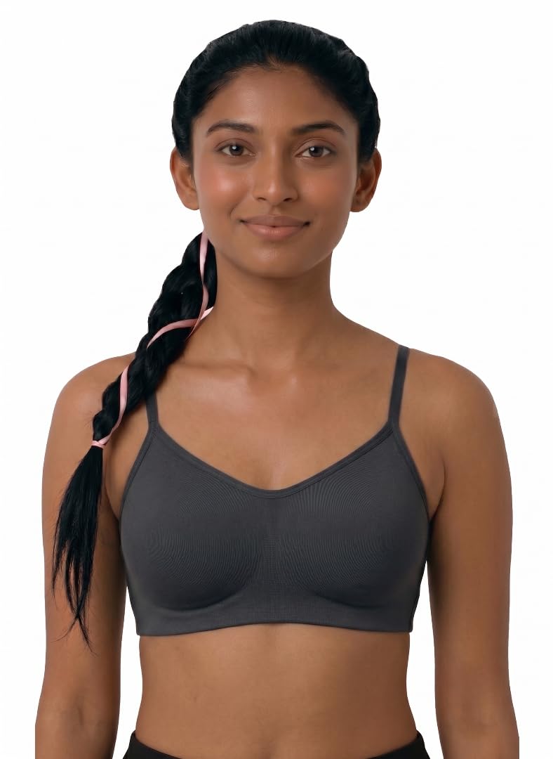 Glowing Bra Women's Double Layered Seamless Full Coverage Non-Padded Wirefree Bra|Elastic Underband with Adjustable Straps-image-17