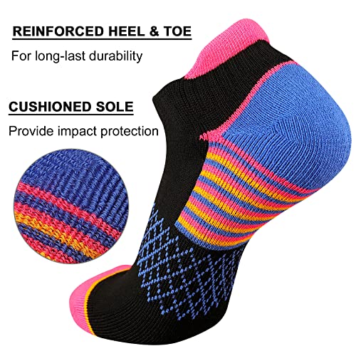 eallco Womens Ankle Socks Athletic Running Socks Sport Cushioned Socks With Tab 6 Pairs3
