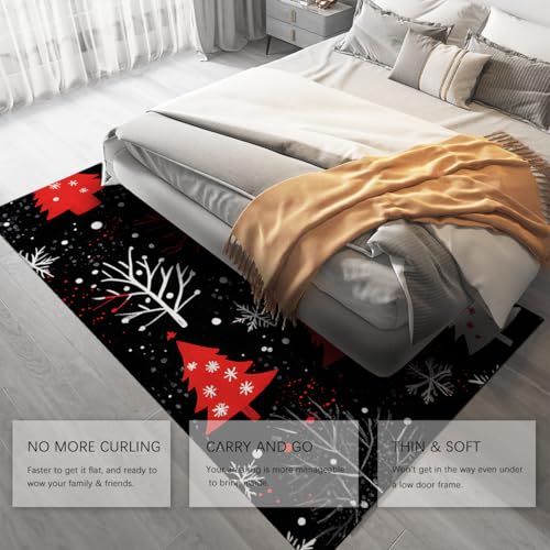 Tapis Noël salon doux pour chambre lavable flocon de neige - 5