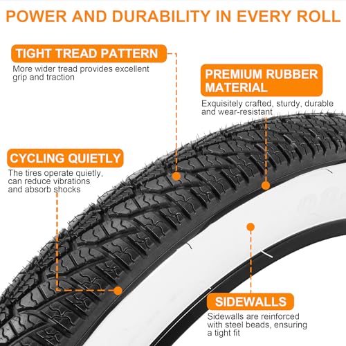 2-Pack 26×4.0 Fat Bike Tire, 26 Inch Mountain Bike Tires &