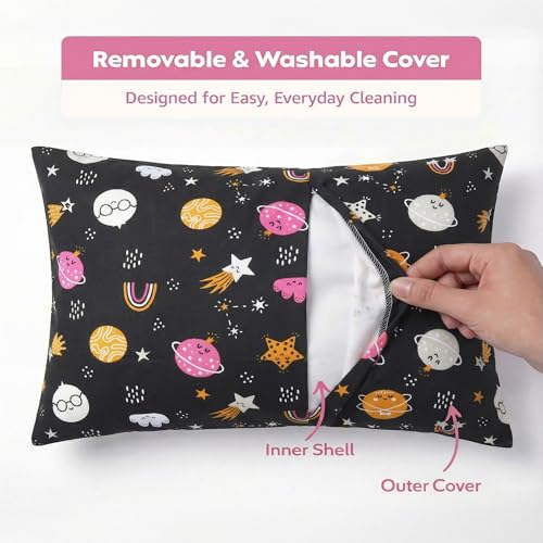 Image of a baby cherry Kids Pillow with 1 Pillowcase- 12x18in | Perfect Toddler Pillow for Sleeping |Little Baby Pillow for Boys & Girls (2Yr to 6 Yr)