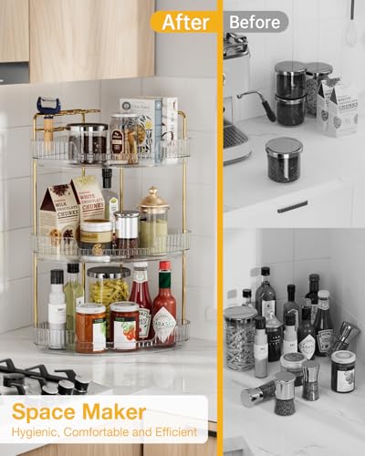 Euhome 3-Tier Corner Bathroom Counter Organizer Makeup Cosmetic Storage thumb #3
