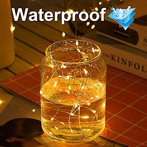 Led-lichtsnoer met batterij en timer, 10 stuks, 2 meter, 20 micro-koper, warmwit, IP65 waterdicht, decoratieve lichtketting voor feestjes, tuin, bruiloft - Image 6
