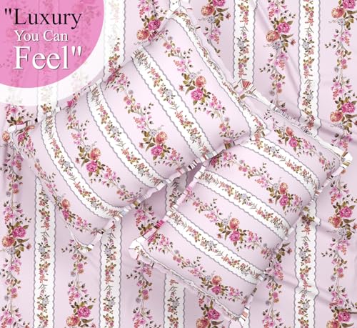 Image of HOMEKART 100% Cotton Feel Double Bed Bedsheet Set | 180tc to 220tc Soft & Breathable with 2 Pillow Covers | Wrinkle Free | for Bedroom & Gifting (Color -Dark Pink, 90 x 90 Inches)