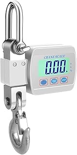 Heavy Duty Hanging Scale Digital Hanging Scale 300kg/500kg Portable Heavy Duty Crane Scale LCD Backlight Industrial Hook Scales Stainless Steel for Farm Easy Operation (Color : White 500KG, Size : O