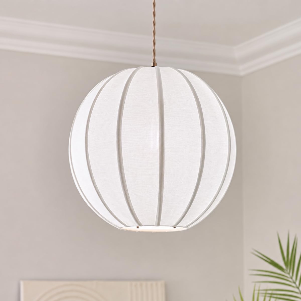 CGC Lighting Indoor Lamp Shade Fine Cotton Fabric Hanging Ceiling Floor Table Lamp (Anica White Round)