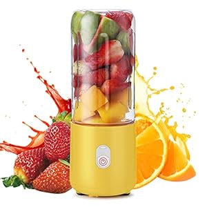 FEMUN, Draagbare blenderbeker, persoonlijke blender, draagbare mini-blender, persoonlijke blender voor shakes en smoothies – 1200 mAh dubbele batterij USB opladen, 16 oz (500 ml) – voor het maken van vruchtensappen en smoothies
