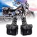LEAGUE&CO Pair of Motorcycle Saddle Bag Set Medium Waterproof Insulated PU Leather Side Bag for Harley Sportster Softail Honda Suzuki Yamaha Cruiser