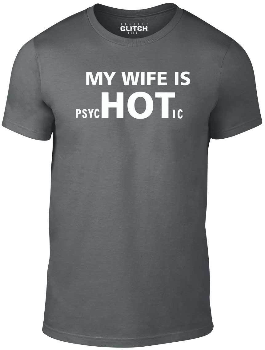Reality Glitch Dark Grey My Wife Is Hot T-Shirt (-Large)