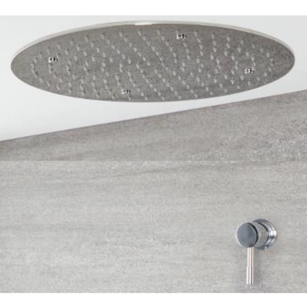 Milano Mirage Manual Mixer Valve 400Mm Round Ceiling Mounted Recessed Shower Head - Chrome