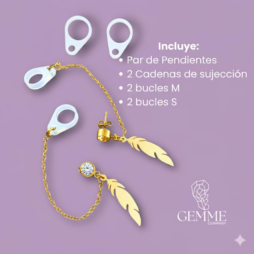 Boucles d'oreilles anti-perte pour écouteurs pour surdité | Chaîne de rétention pour maintien des aides auditives pour sourds | Empêche les chutes et les pertes d'amplificateurs ou d'implants (or)