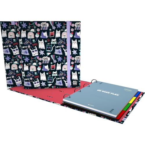 Classeur A4 à anneaux Carpebook Bits&Bobs Miau avec recharges et intercalaires