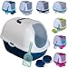 Katzentoilette Sondermodell 50 Katzenklo Schaufel Filter Haube Weiss und blau
