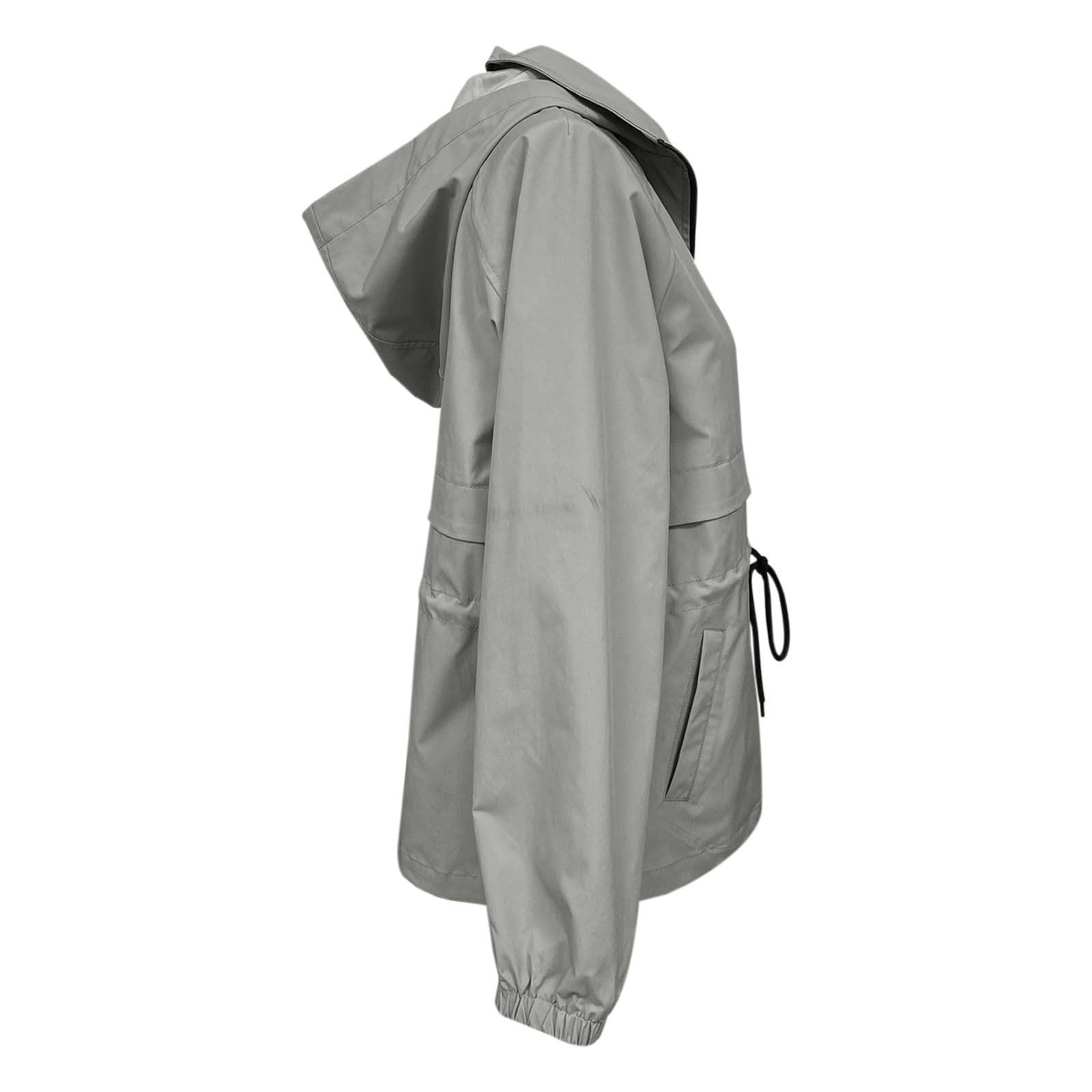 Generisch Poncho impermeabile con cappuccio, traspirante, per trekking e tempo libero, giacca a vento di media lunghezza