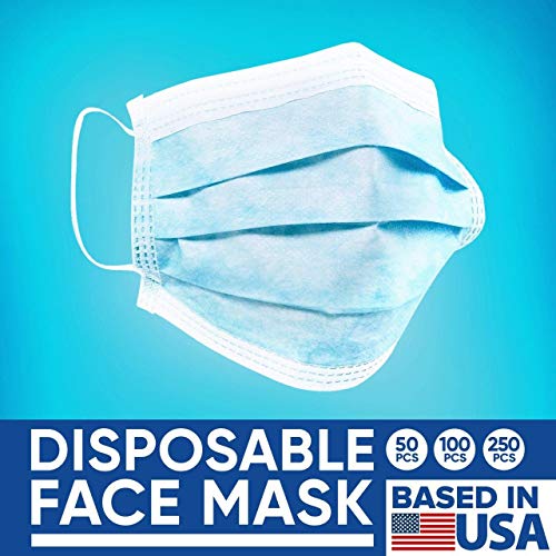Disposable Face Masks - 50 PCS - For Home & Office - 3-Ply