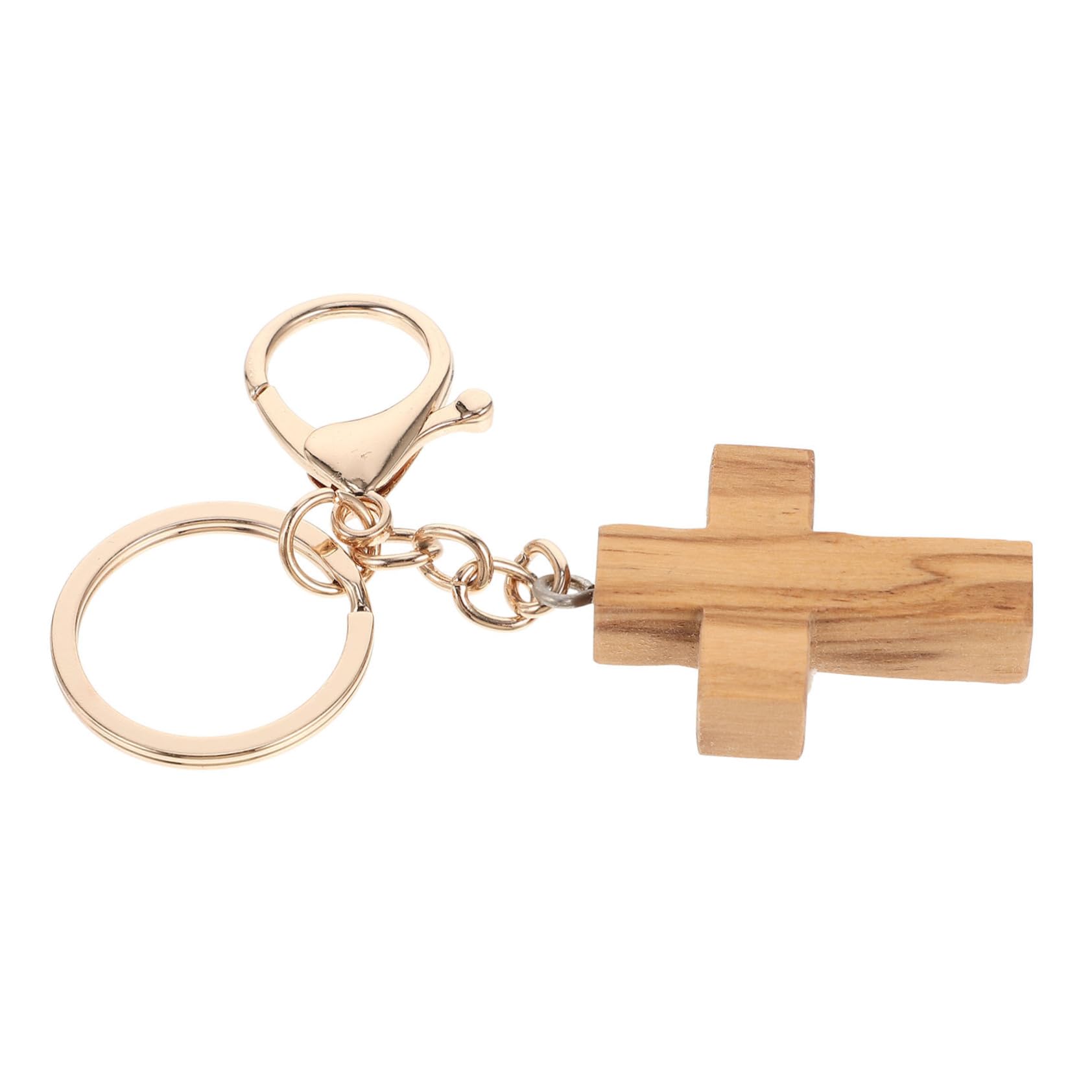 GALPADA 5piezas Llavero De Madera De Olivo Forma De Cruz Accesorio Creativo Para Claves y Decoración De Bolsos