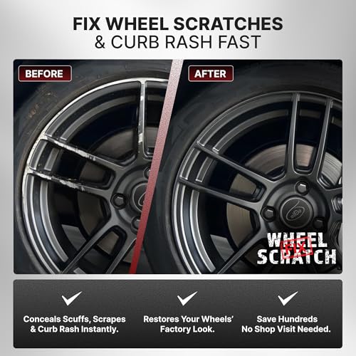Wheel Scratch Fix® Gray Touch Up Paint for Cars - DIY Alloy Wheel Repair Kit, Curb Rash Remover with Fast-Drying Pen - Long-Lasting OEM Finish Car Rim Paint for Scuffs and Chips at Home (Anthracite)