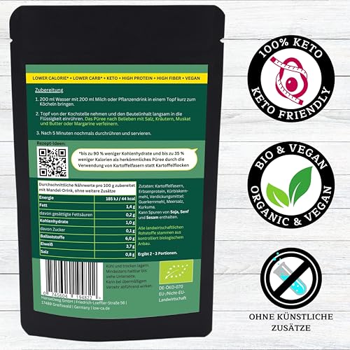 LOWER CARB KARTOFFELPRODUKTE | stark kohlenhydratreduziert = KETO| kalorienreduziert | protein- und ballaststoffreich | bio (6x Püree)