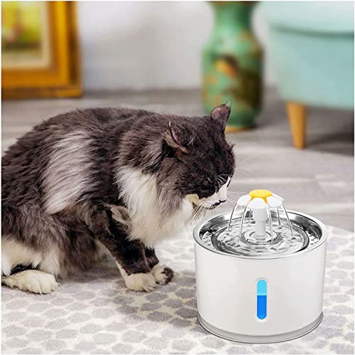 Fuente para agua de acero inoxidable para mascotas 2.4L