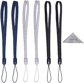wisdompro Hand Wrist Strap Lanyard, 6 Pack Soft Nylon Lanyard for GoPro, USB Flash Drive, Phone, Camera, Keys,Flashlights, ID Name Tag Badge, 8 Inches - Black/Blue/Grey