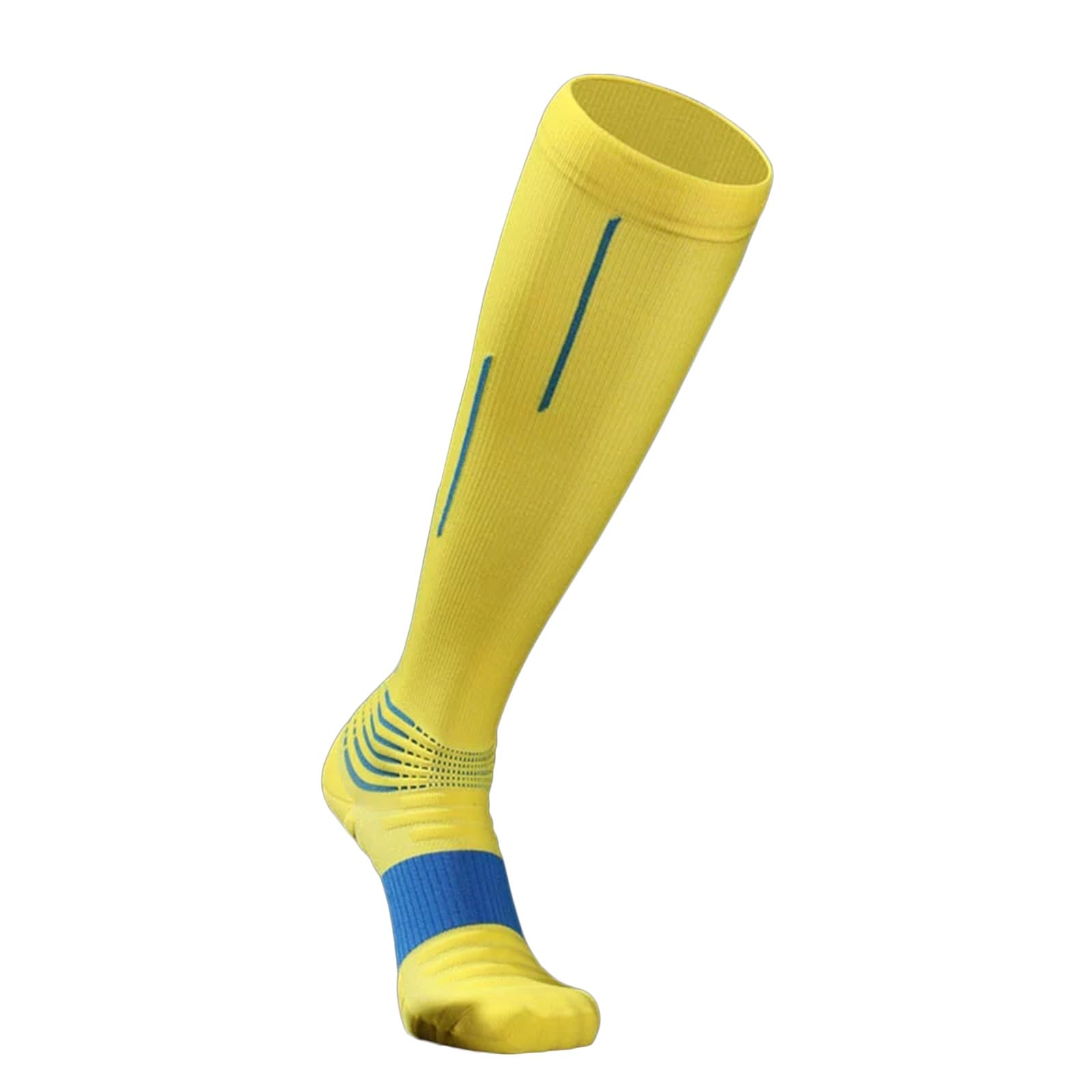 Elastyczne Nylonowe Skarpety Szermiercze, Antypoślizgowe Wysokie Długie Skarpety Sportowe do Szpady, Sprzęt Szermierczy, Unisex Oddychające Pończochy Szermiercze(Yellow,M)