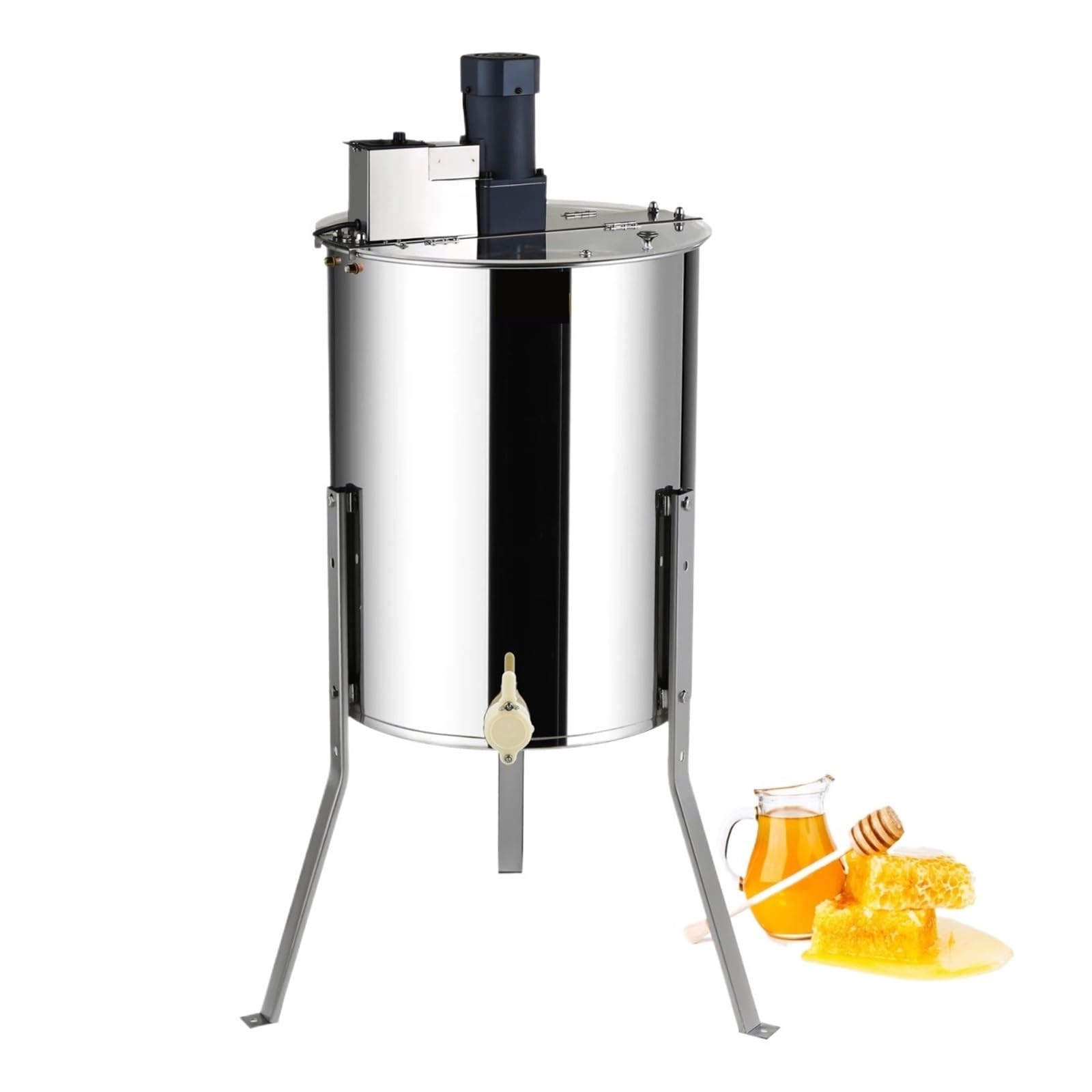 Zxzzas One Color Honey Extractor 4/8 Fe Manual Electric Stainless Steel Honeycomb Spinner Crank Honey Centrifuge Beekeeping Equipment For Beekeeping