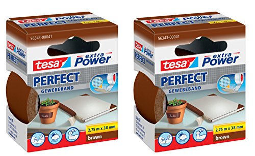 Preisvergleich Produktbild tesa extra Power Gewebeband (38mm 2er Pack, Braun)