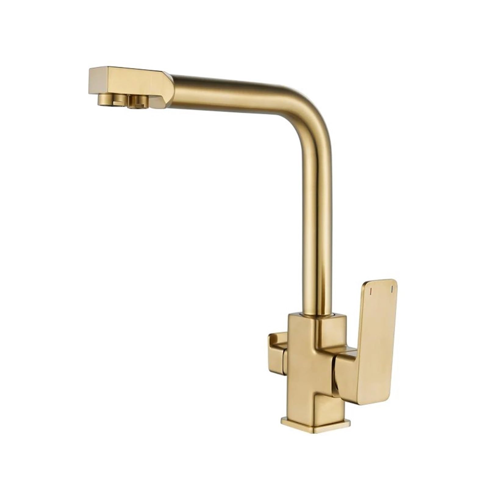 FCXWEVR 360° Rotating Kitchen Faucet with Filter Deck-Mounted Mixer Tap Silver Finish & Stylish Perfect for Home & Commercial Use 3/8" Hose Size