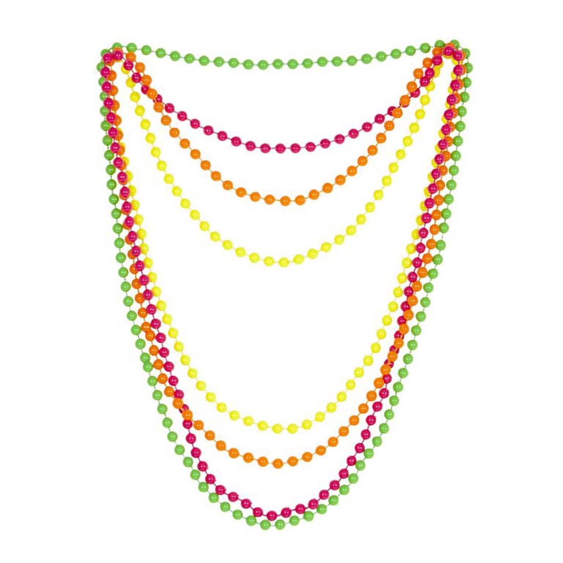 Collana di perline al neon 4 pezzi gioielli girocollo anni '80 carnevale festa