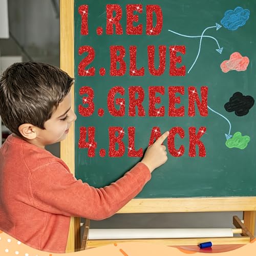 Image of Bulletin Board Letters 215 PCS Glitter Letter Stickers Large 4 Inch, Red | 20 Sheets,Alphabet Number Stickers,Self-Adhesive,Sticker Letters for Poster Board,Classroom,Display,Mailbox,Craft,Party Decor