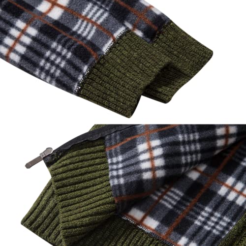 Msmsse Mens Cardigan Sweaters Full Zip Up Stand Collar Casual Knitted Sweater with 2 Front Pockets4