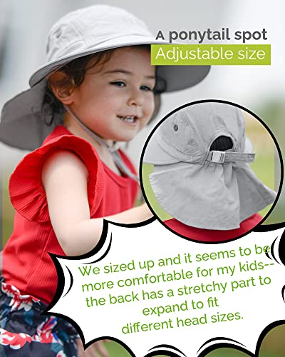 Camptrace Toddler Kids Sun Hats With Neck Flap Upf 50+ Uv Protection Wide Rigid Brim Boys Girls Beach Swim Sunhat #TOP4