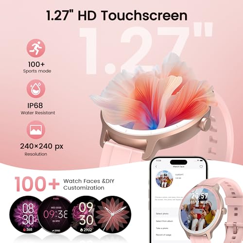 Image of Smart Watch for Women, Make /Answer Calls & AI Voice Assistant, Fitness Tracker with Pedometer Sleep & Activity Tracking, IP68 Waterproof, Smartwatch for Android /iOS /Samsung Phones