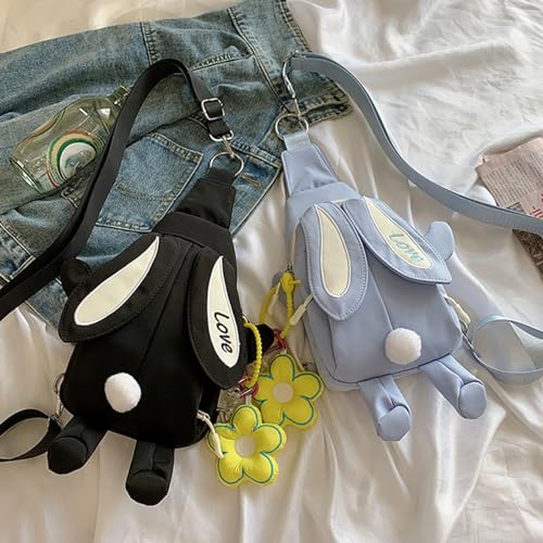 Canvas Crossbody Cute Cartoon Shape Backpack Adjustable Strap Shoulder Bag for Teen Girls Large Capacity Easy to Match3