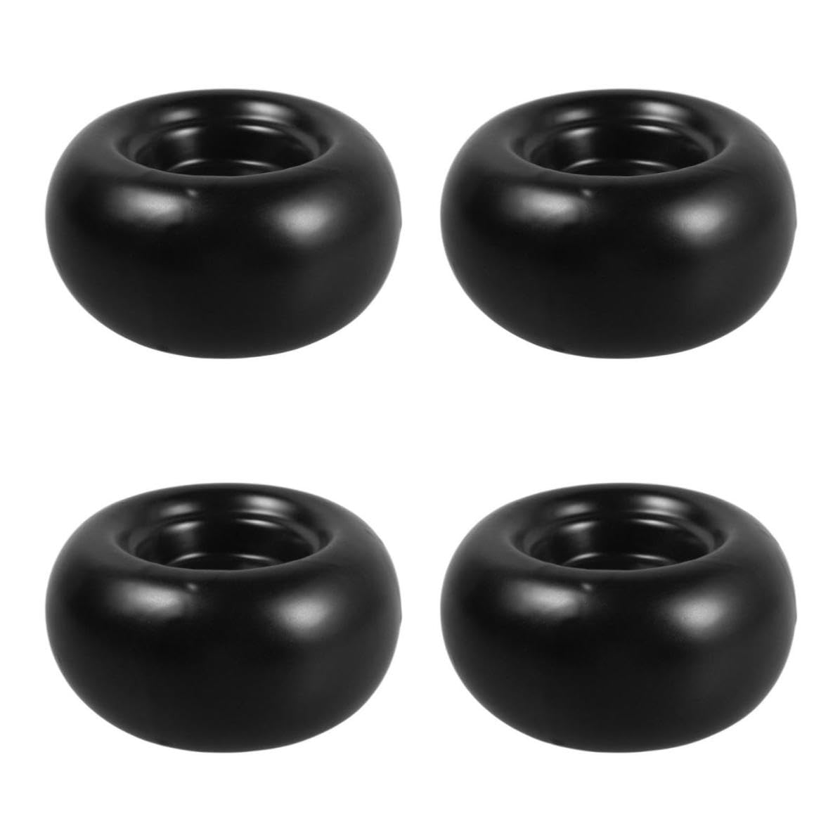TOYANDONA 4 Piezas Candelabro de Cerámica Negro para Té, Mesa, Boda y