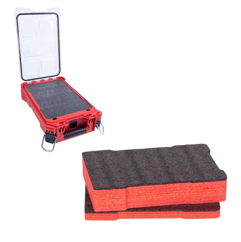 5s Supplies Econo Foam Inserts- Fits Milwaukee Packout ™ 48-22-8435 (2 Piece Foam Kit) Black/Red