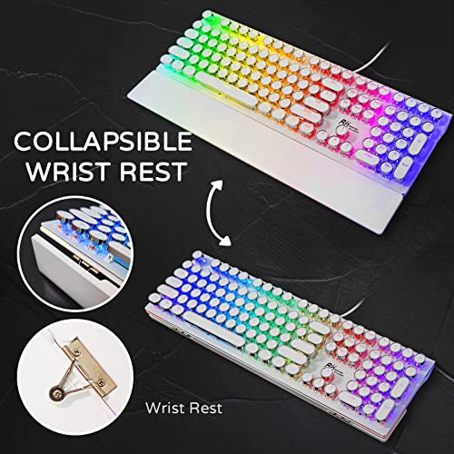 Teclado mecánico RK con reposamuñecas plegable contra la fatiga 6