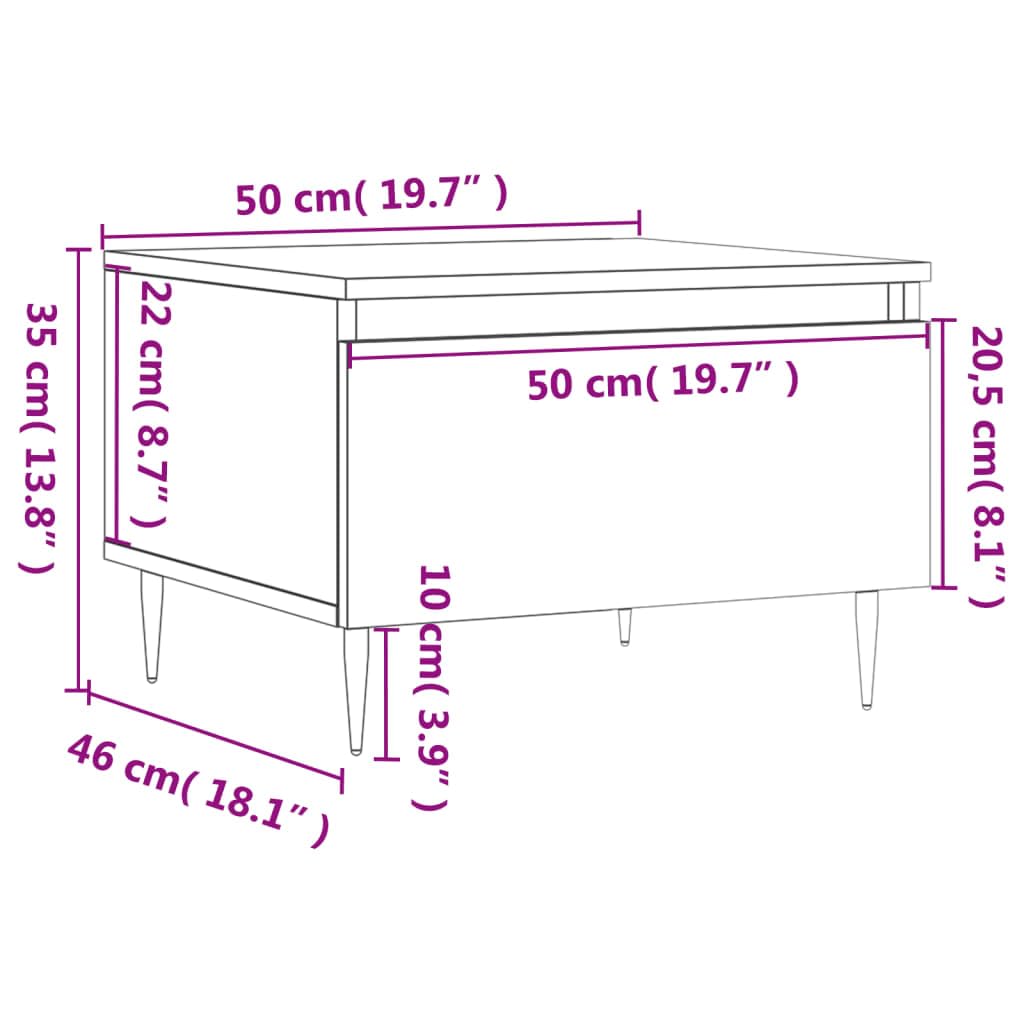vidaXL Mesas de Centro 2 uds Madera ingeniería Roble Sonoma 50x46x35cm