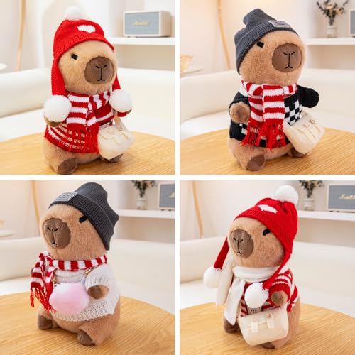 Image of Capybara Plush for Boys Girls Birthday Dress Up Cute Plushies,10 Pcs Set,9 Clothes and Accessories Kawaii Stuffed Animal Plushie Toy, Soft Peluche Doll for Kids 10.2 in