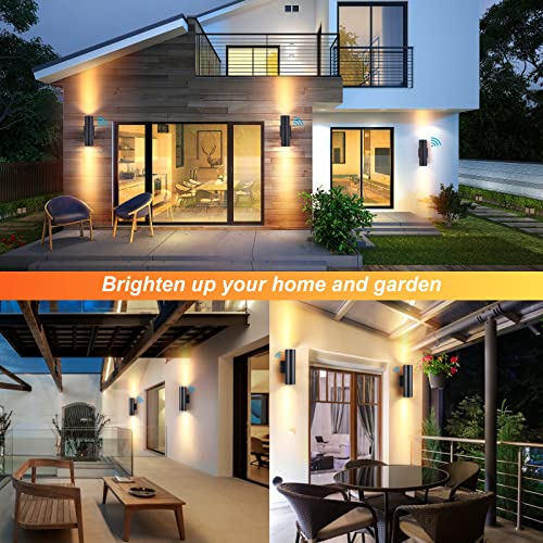 Image of DAKAFUL Dusk to Dawn Outdoor Lighting Sensor Wall Lights 1 Pack, 12W 2700K Integrated LED Cylinder Up Down Lights Outdoor, IP65 Waterproof Aluminum Wall Sconce Exterior Wall Light for Porch Patio etc.