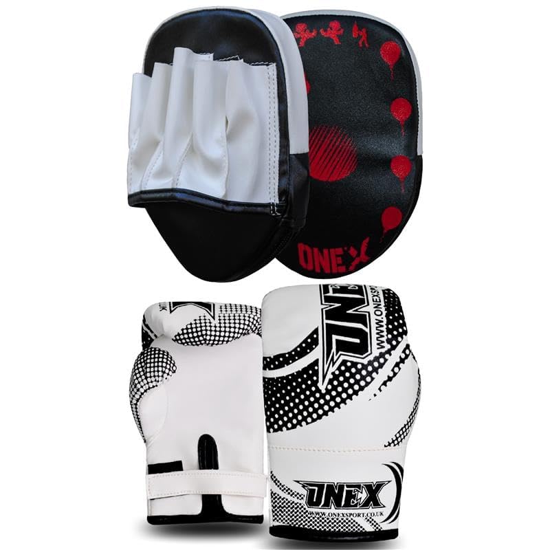 Boxing Set – Soft Boxing Gloves & Focus Pads for Ages 2-5 | Mini Training Kit for Boys & Girls | Safe, Non-Toxic Padding for MMA, Muay Thai & Kickboxing Practice (Black)