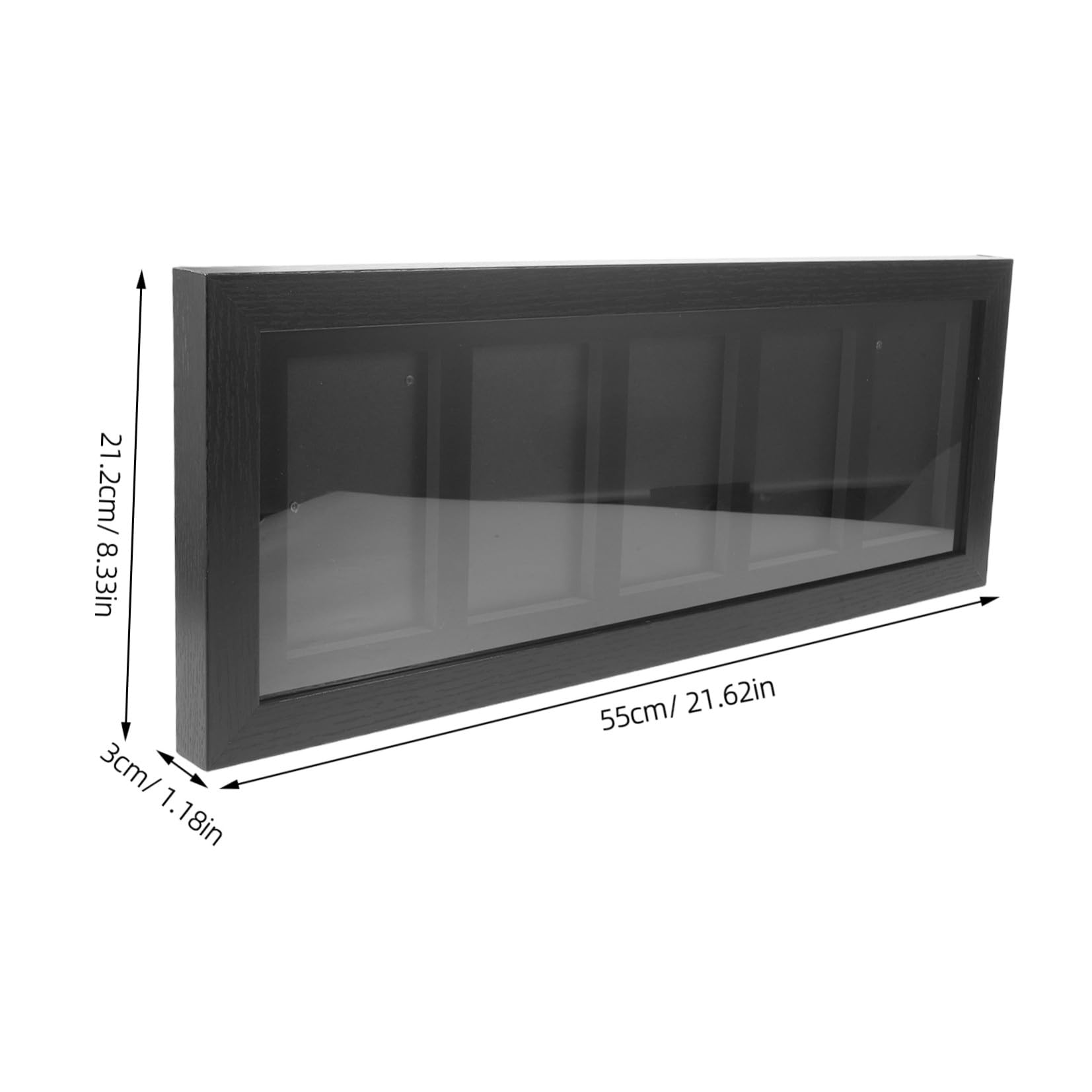 Artibetter Graded Trading Card Frame con 5 Scomparti, Struttura a Rilascio Rapido, Montaggio a Parete, Fibra di Legno Nero, per Card Exhibition Wall