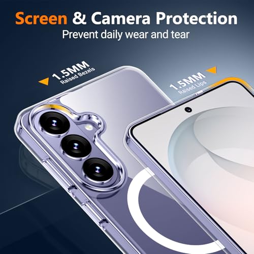 Image of SPIDERCASE Magnetic for Samsung Galaxy S26 Plus Case, with [3 Stand Ways][ Military Grade Drop Protection] with Invisible Stand Shockproof Slim Case for Samsung Galaxy S26 Plus 6.7 inch, Clear