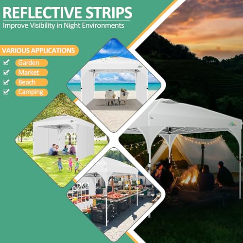 COBIZI 10x30 Pop Up Canopy Tent with Patented Center-Lock, Easy Setup Party Tent with 5 Removable Sidewalls, Wheeled Bag, Ventilated Top, for Wedding Backyard Event, White by COBIZI - Image 5