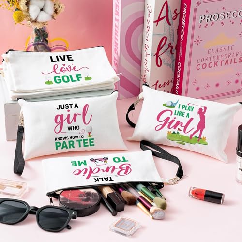 R HORSE 20Pcs Golf Makeup Bag for Girls, Golf Gifts Teen Canvas Cosmetic Bag With Zipper Funny Travel Bags Toiletry Pouch Accessories for Team Players Lover4